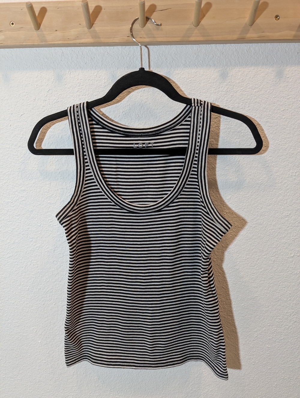 Loft Striped Tank Top Black & White
